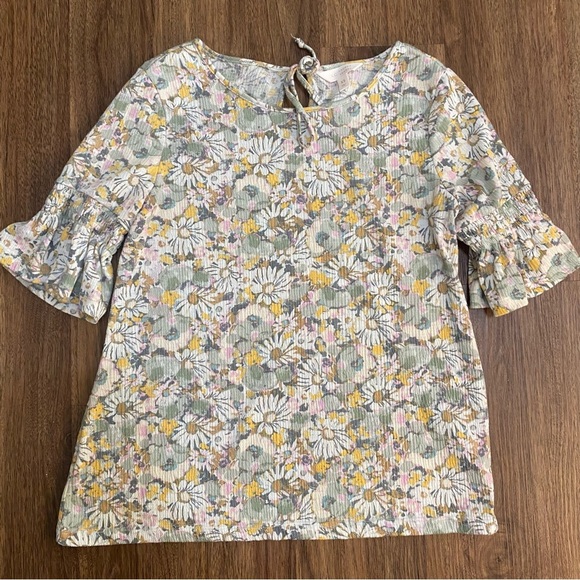 Women’s floral short sleeve top by LC Lauren‎ Conrad size extra small - Picture 1 of 4